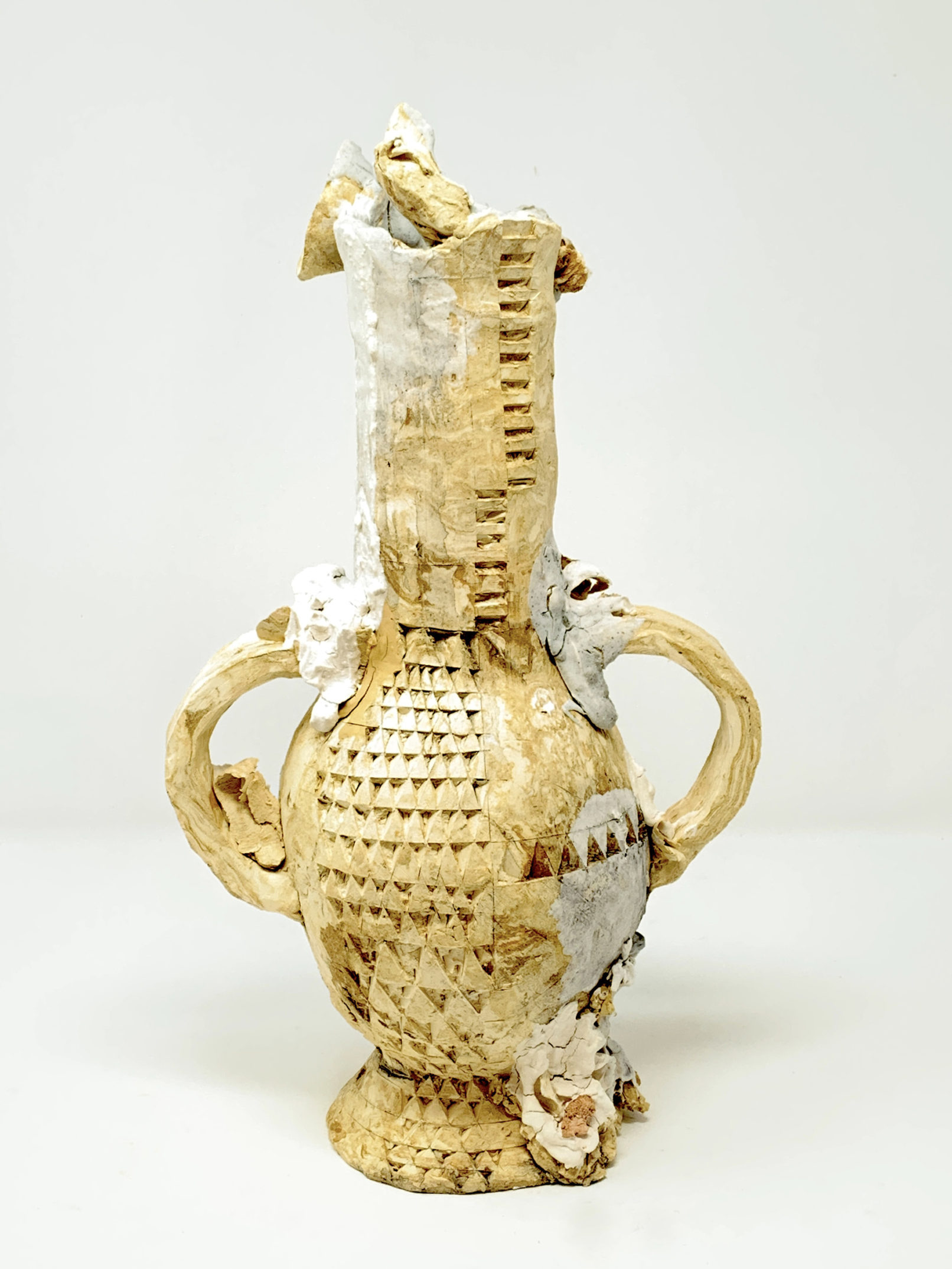 Ceramic vessel from Endangered Vessel series by artist Patricia Sannit